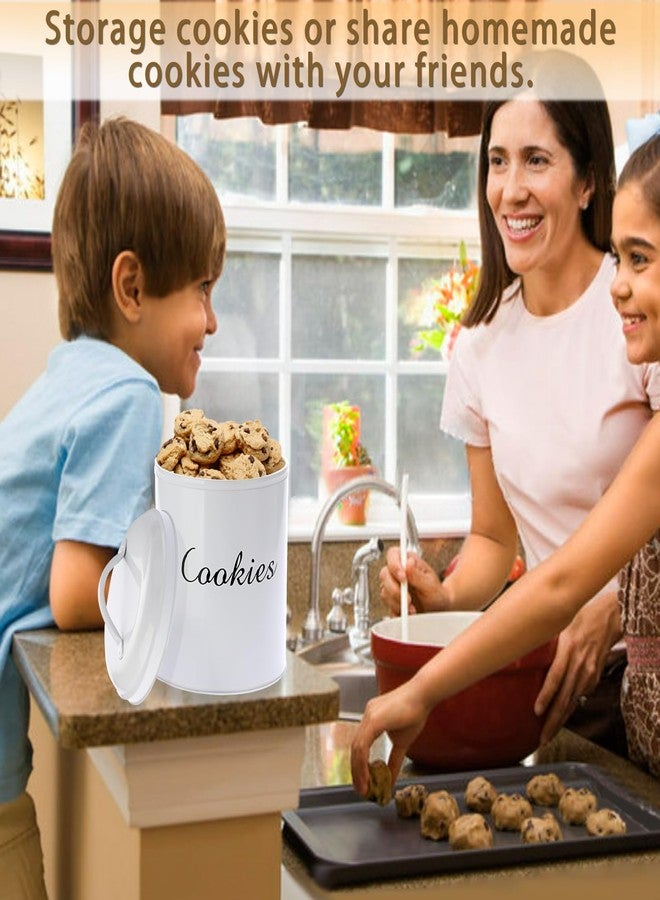 BSTKEY Large Cookie Tin, Airtight Cookie Snack Jars with Lid, Decorative Candy Canister, Baking Gift Tins Farmhouse Countertop Tinplate Box for Storing Patisseries, Puff Pastries Craft Supplies - Image 5
